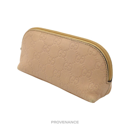 🔴 Gucci Cosmetic Pouch - Nude Guccissima Leather