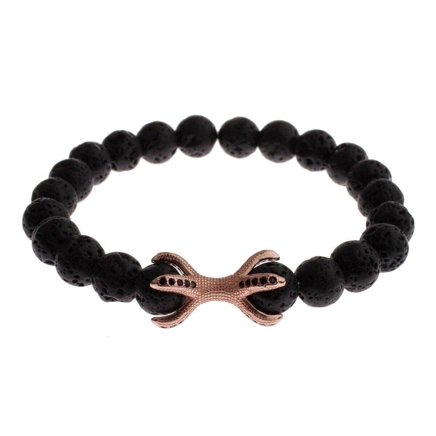 🔴 Bracelet - Rose Gold Talon Pave & Lava Stone