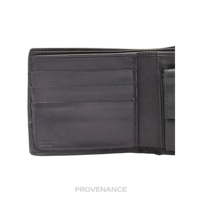 🔴 Gucci Bifold Wallet - Black MicroGuccissima Leather