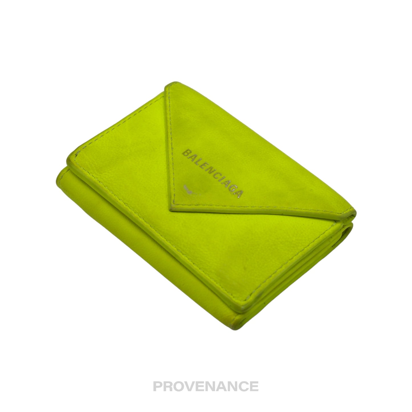 🔴 Balenciaga Papier Mini Wallet - Neon Leather