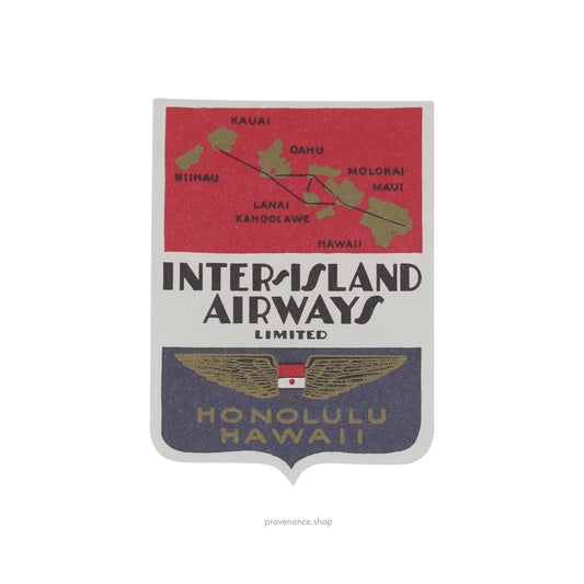 🔴Airline Label Postcard Sticker- INTER-ISLAND AIRWAYS