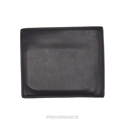 🔴 Gucci Vintage Logo Bifold Wallet - Black Leather