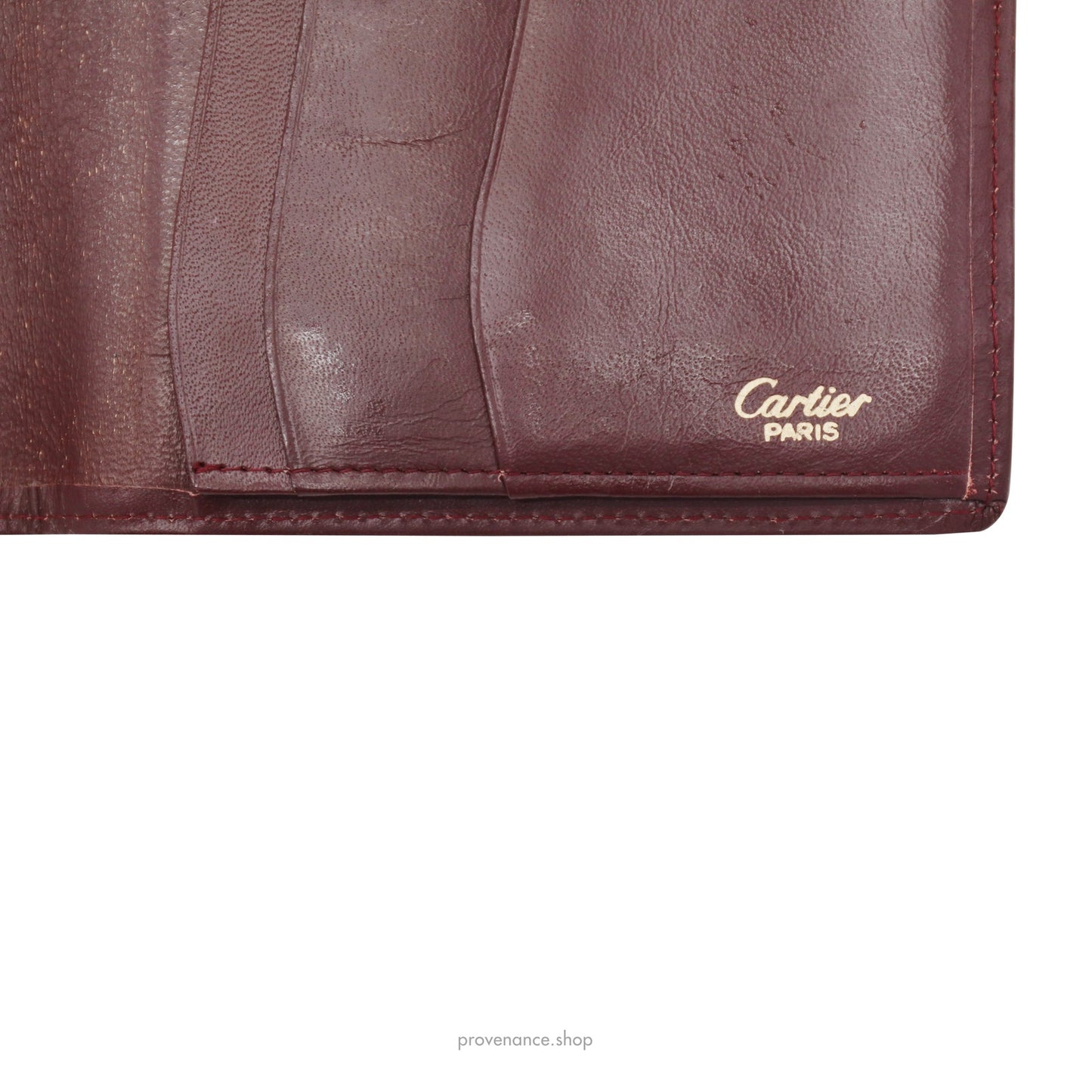 🔴 Cartier Long Wallet - Burgundy Calfskin Leather