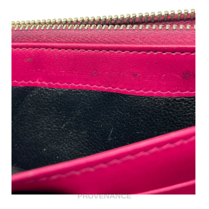 🔴 Saint Laurent Paris SLP Long Wallet - Pink Leather