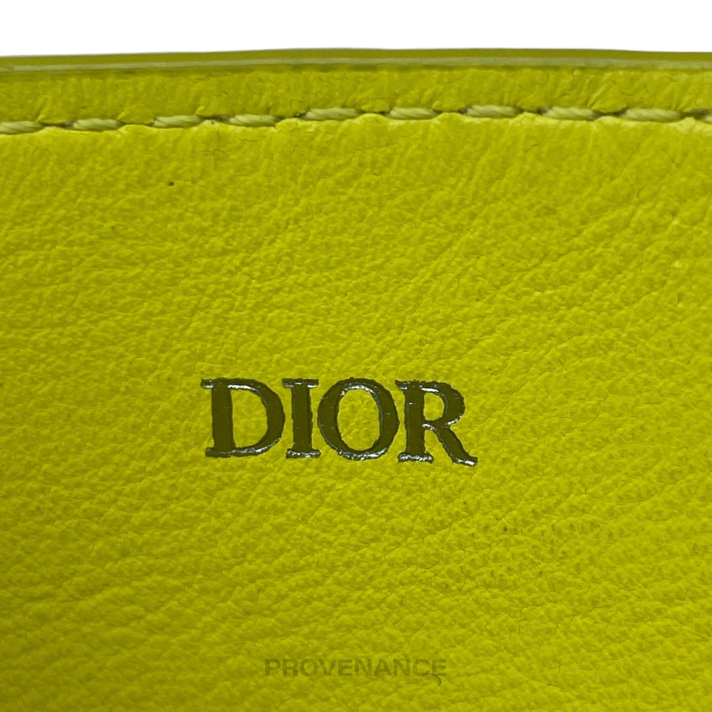 🔴 Dior Card Holder Wallet - Canary Yellow Leather