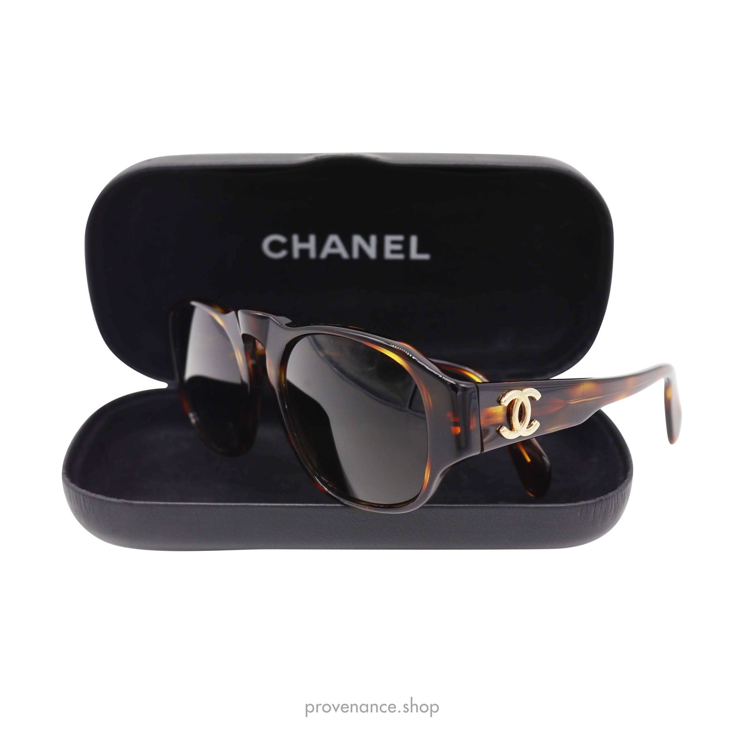 🔴 Chanel Double CC Sunglasses - Brown Tortoise - 01452