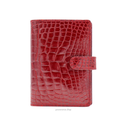 🔴Louis Vuitton Agenda Fonctionnel PM - Alligator Rubis