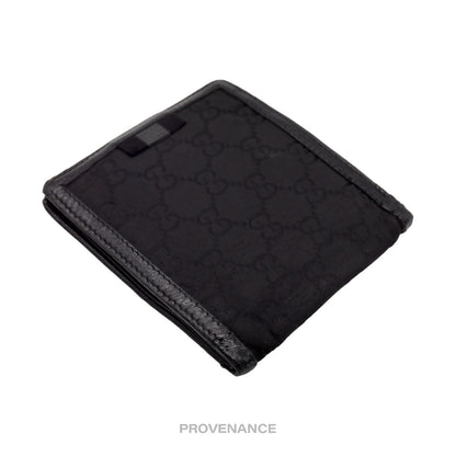 🔴 Gucci Bifold Wallet with Web - Black Leather