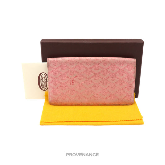 🔴 Goyard Richelieu Long Wallet - Pink Goyardine