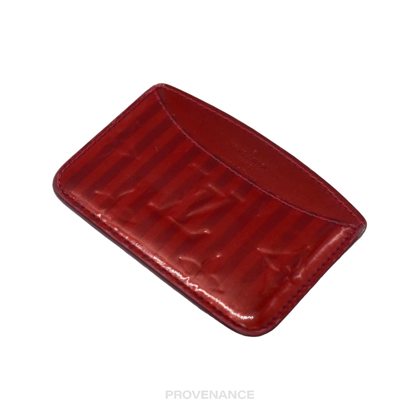 🔴 Louis Vuitton Card Wallet -  Red Vernis Rayures