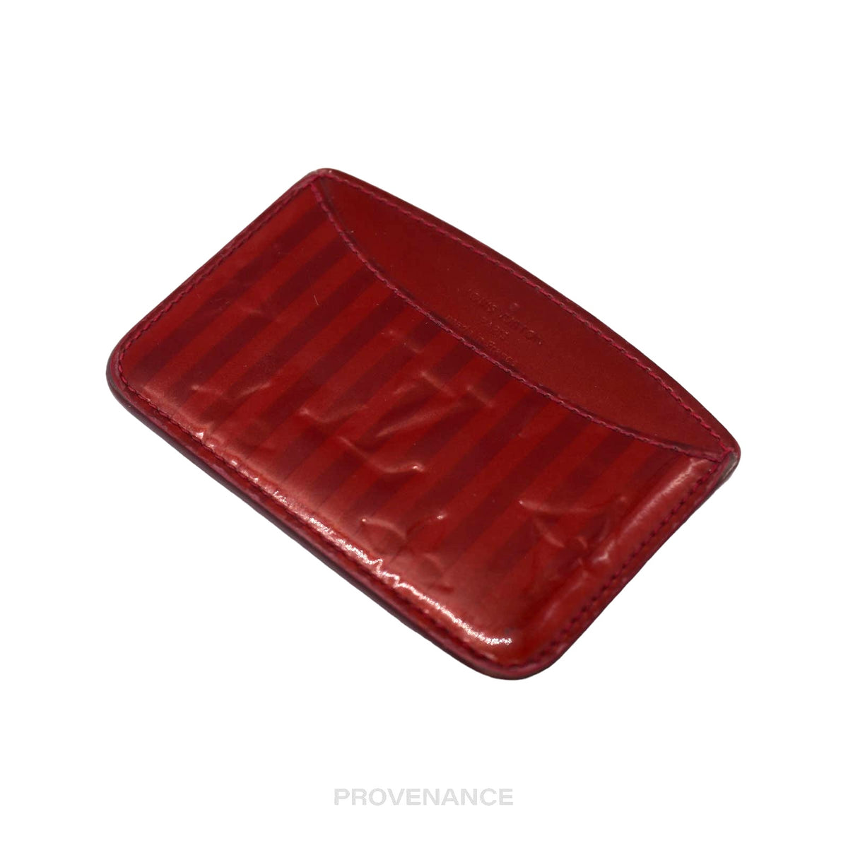 🔴 Louis Vuitton Card Wallet -  Red Vernis Rayures