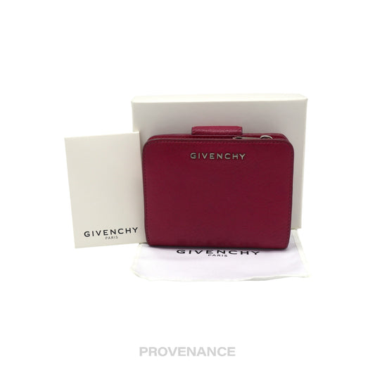 🔴 Givenchy Compact Snap Wallet - Pink Leather