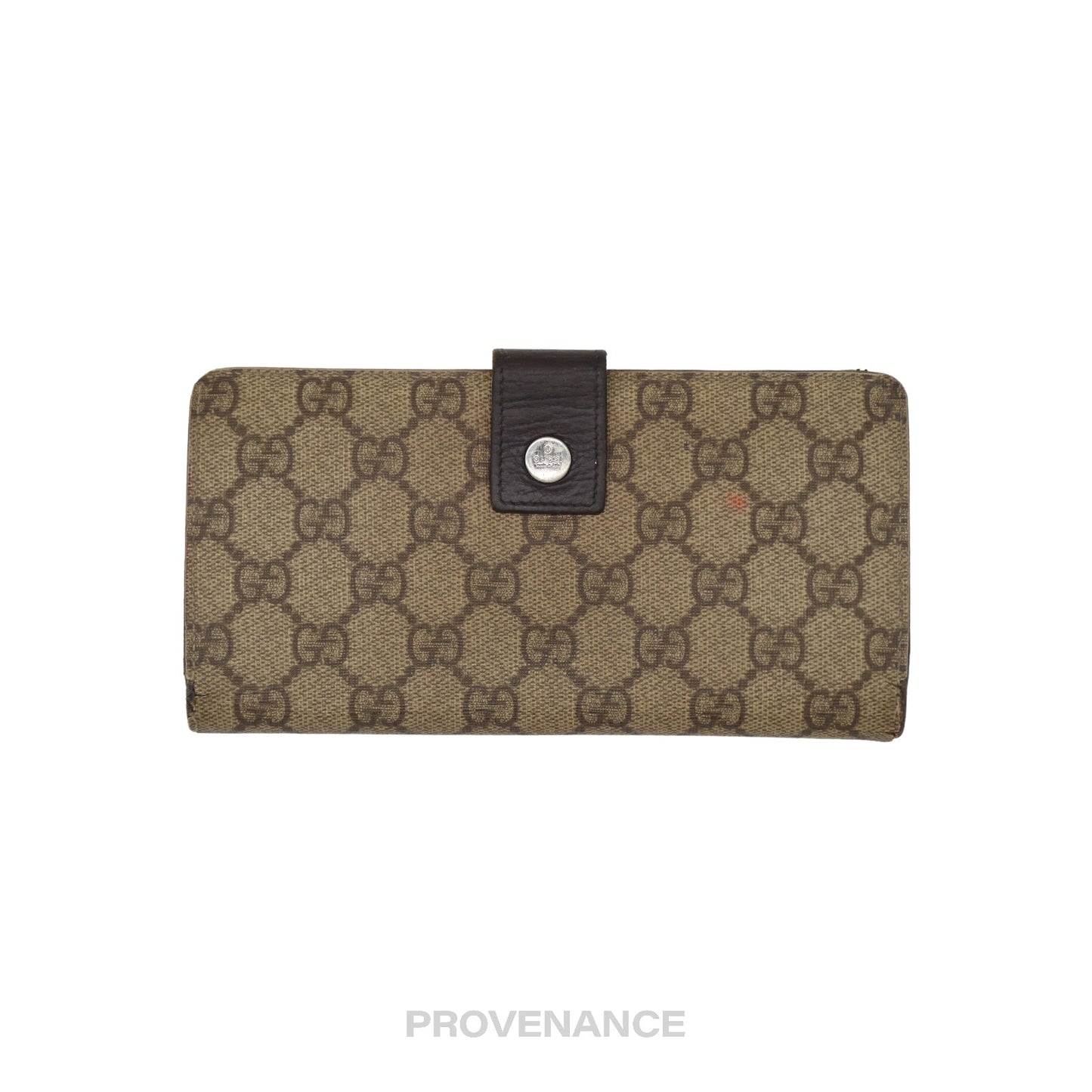🔴 Gucci Long Wallet - GG Supreme Brown