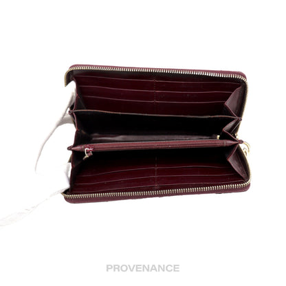 🔴 Gucci Long Zip Wallet - GG Supreme Wine