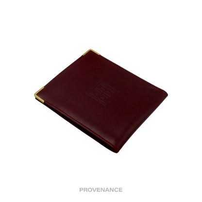 🔴 Givenchy Logo Bifold Wallet - Burgundy Leather