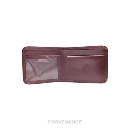 🔴 Dior Trotter Bifold Wallet - Burgundy Jacquard