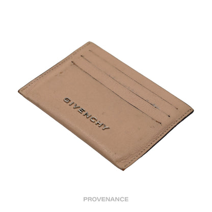 🔴 Givenchy Logo Card Holder Wallet - Nude Leather