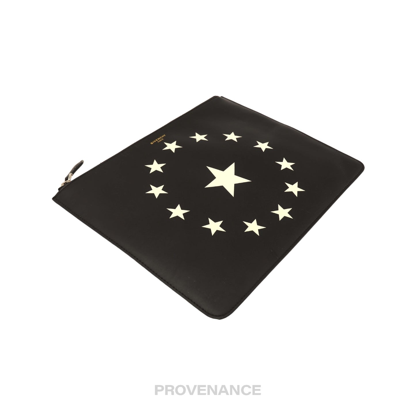 🔴 Givenchy Star Zip Pochette Jour - Black Leather