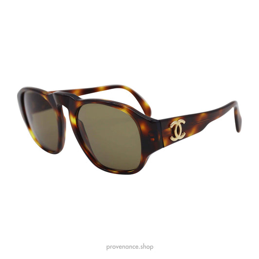🔴 Chanel Double CC Sunglasses - Brown Tortoise - 01452