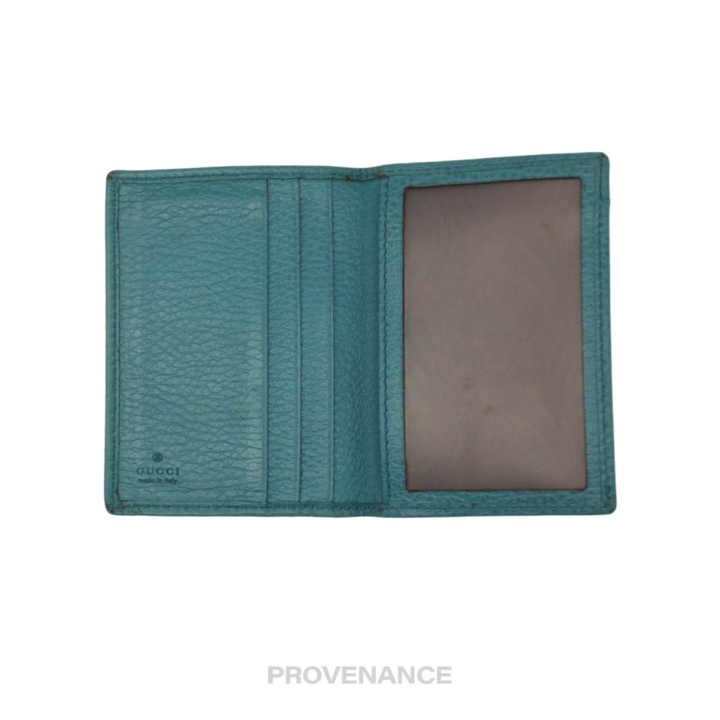 🔴 Gucci Pocket Organizer Wallet - Turquoise Tumbled Leather