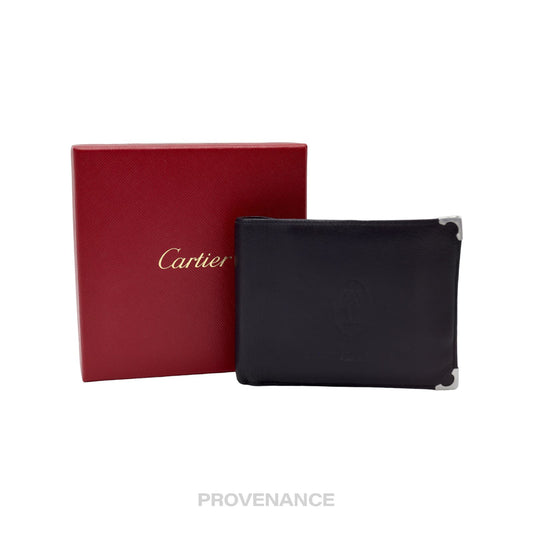 🔴 Cartier Bifold Wallet - Black & Bordeaux Calfskin