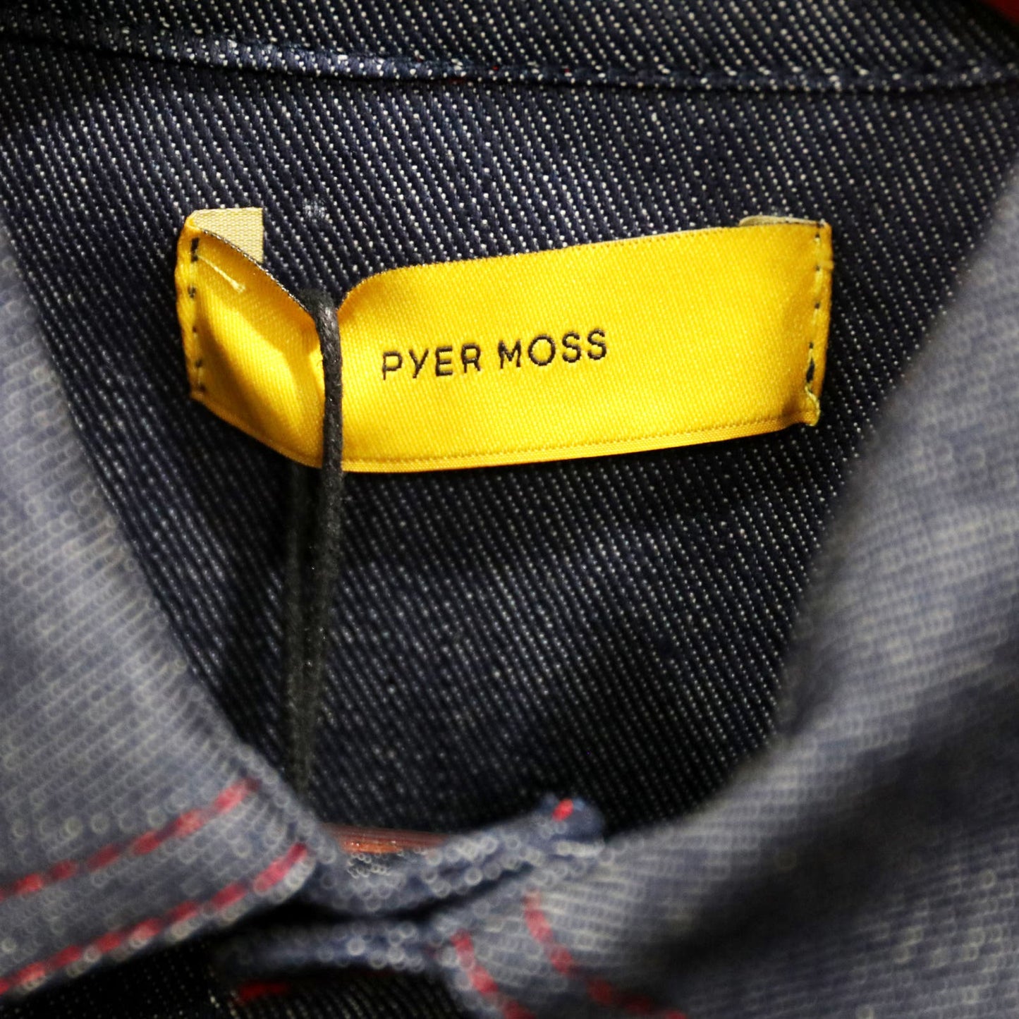 🔴 Pyer Moss Running Stitch Western Denim Jacket