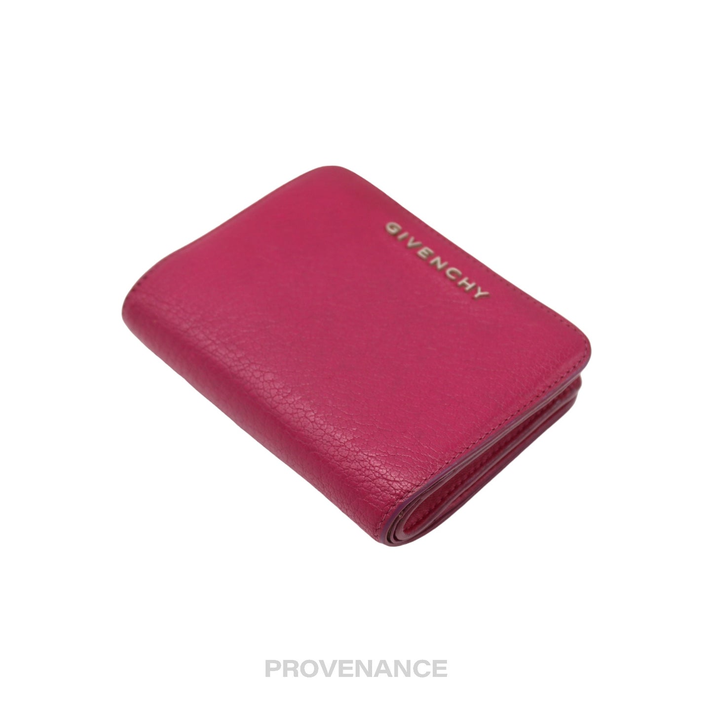 🔴 Givenchy Compact Snap Wallet - Pink Leather