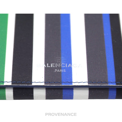 🔴 Balenciaga Snap Long Wallet - Bazaar Striped