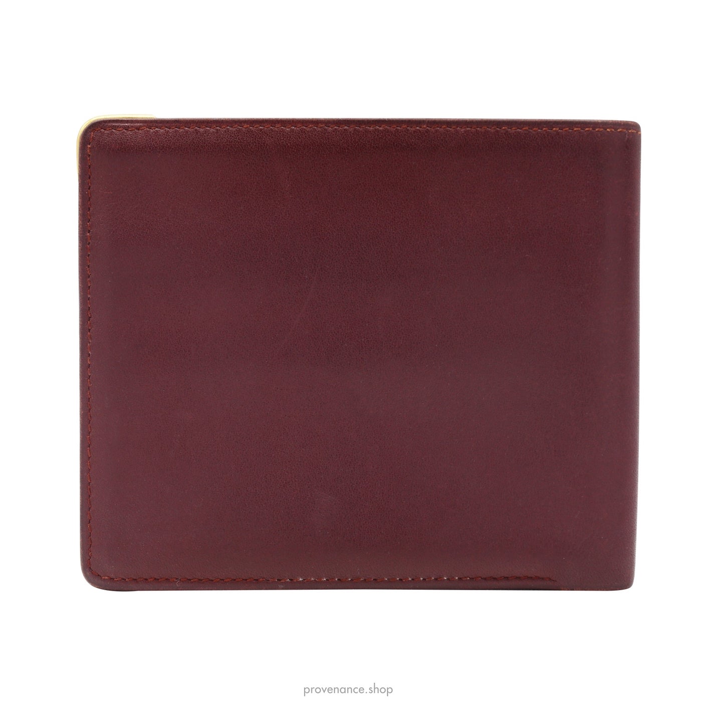 🔴 Cartier Bifold Wallet - Burgundy Calfskin Leather