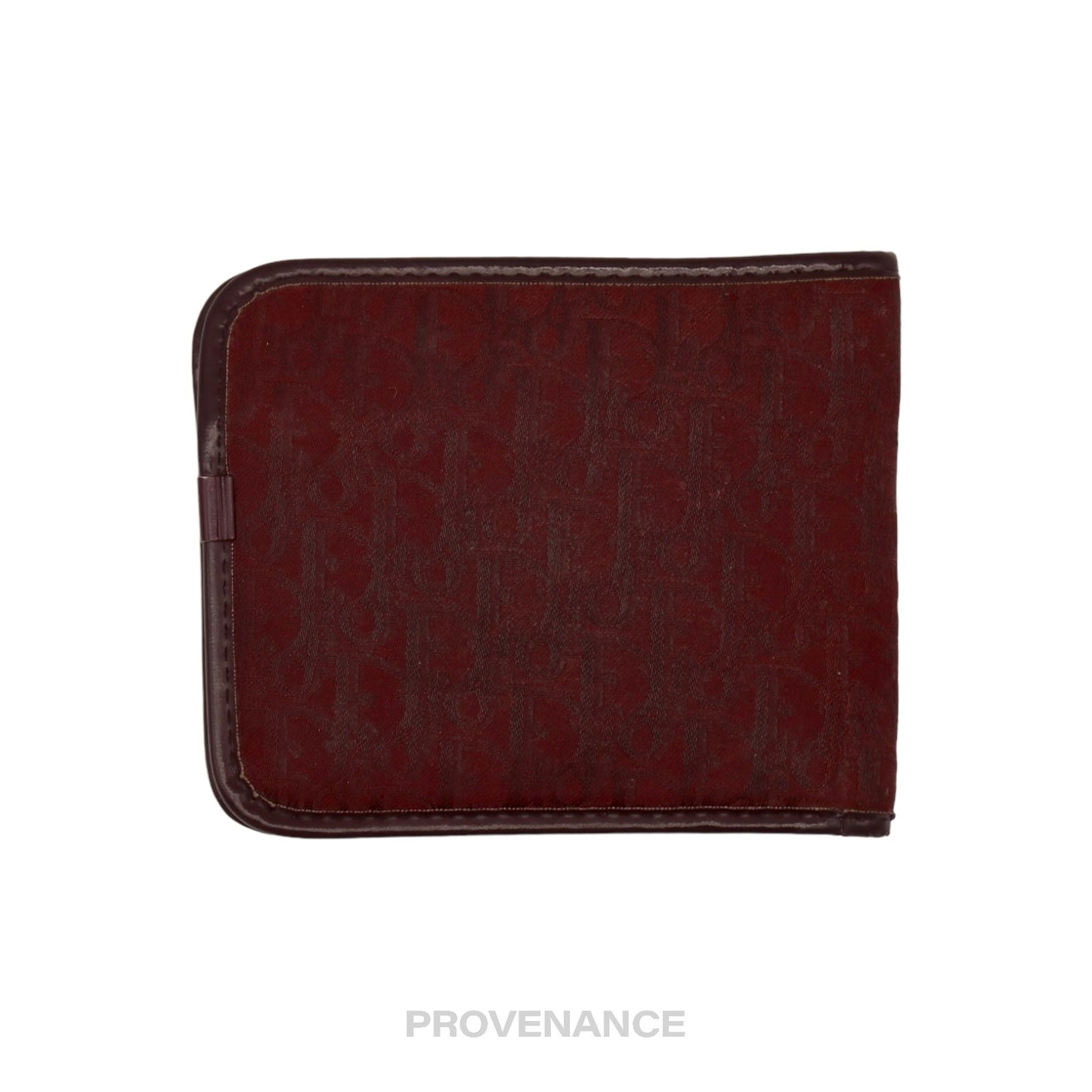 🔴 Dior Trotter Bifold Wallet - Burgundy Jacquard