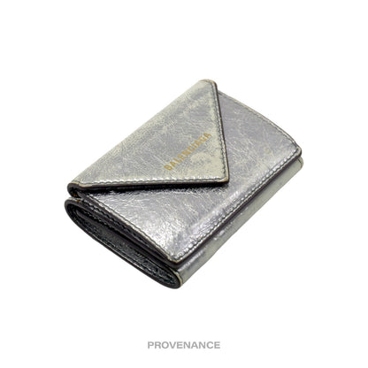 🔴 Balenciaga Papier Mini Wallet - Metallic Leather