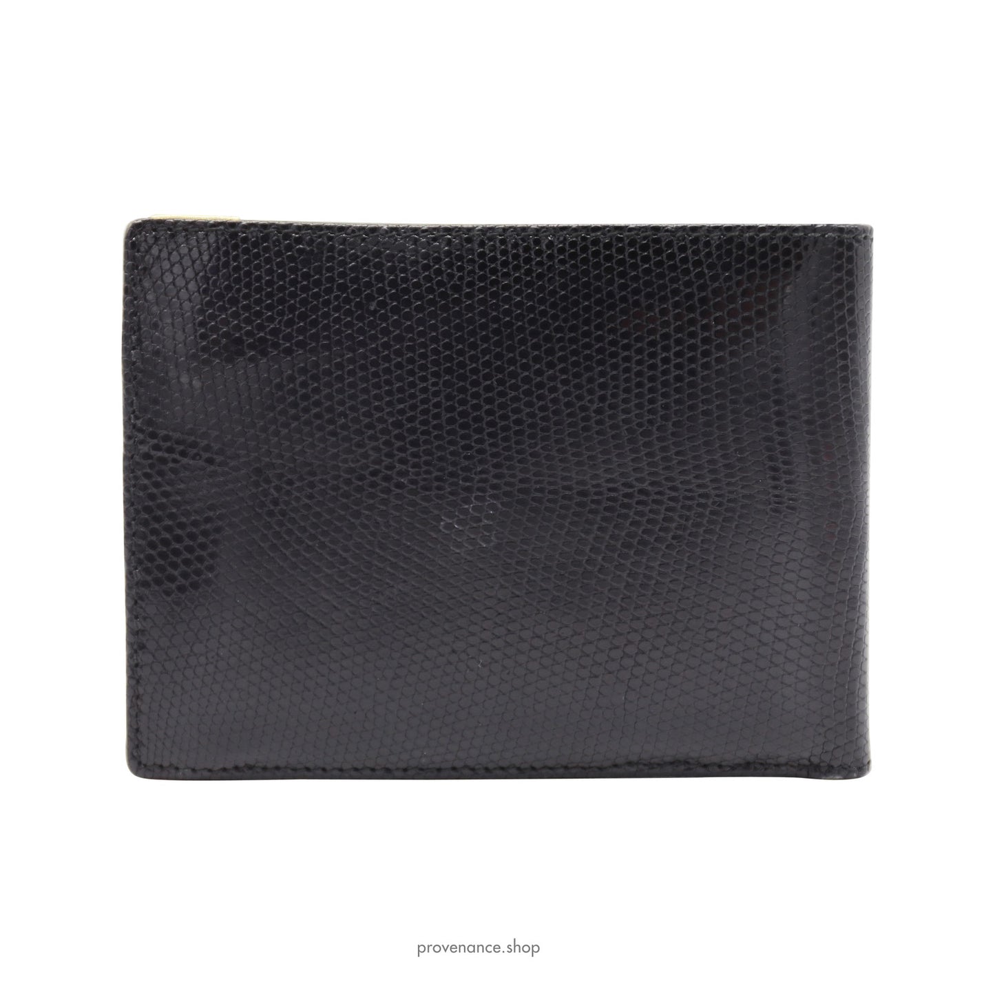 🔴 Gucci Bifold Wallet - Black Lizard Leather