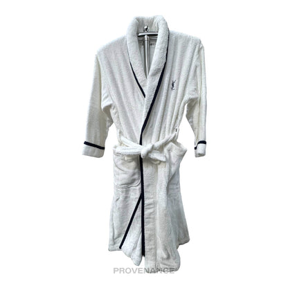 🔴 Yves Saint Laurent YSL Logo Robe - White French Terry