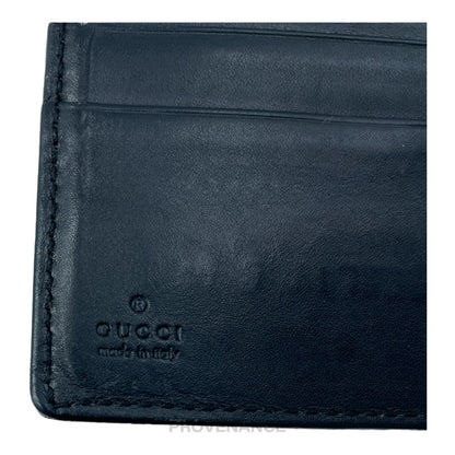 🔴 Gucci Bifold Wallet - Black Guccissima Leather