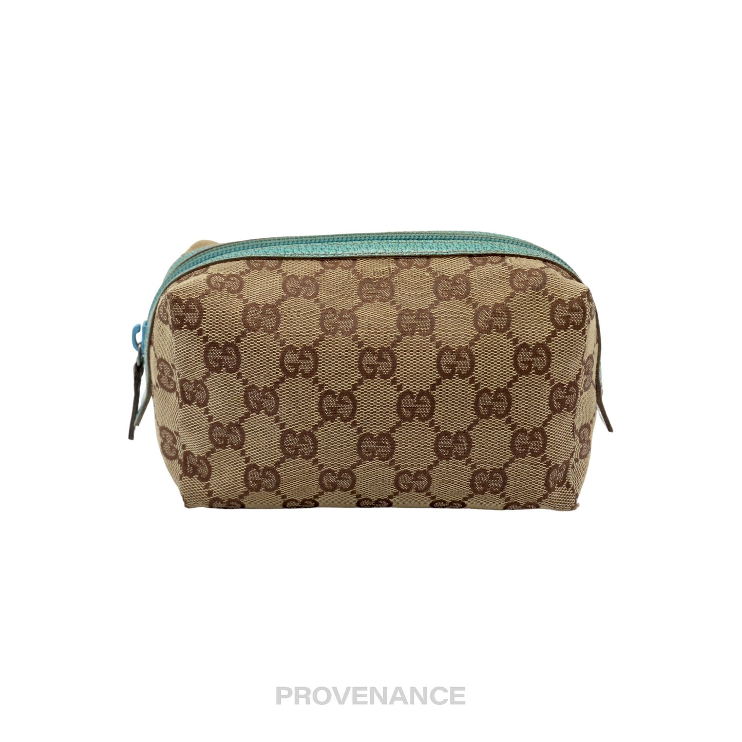 🔴 Gucci Zip Pouch - GG Canvas Turquoise