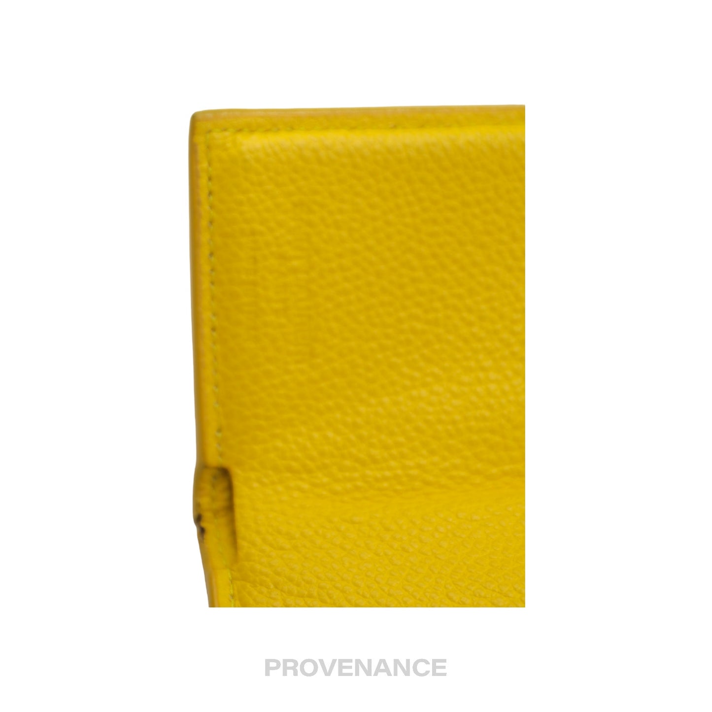 🔴 Saint Laurent Paris SLP Trifold Card Wallet - Yellow Leather