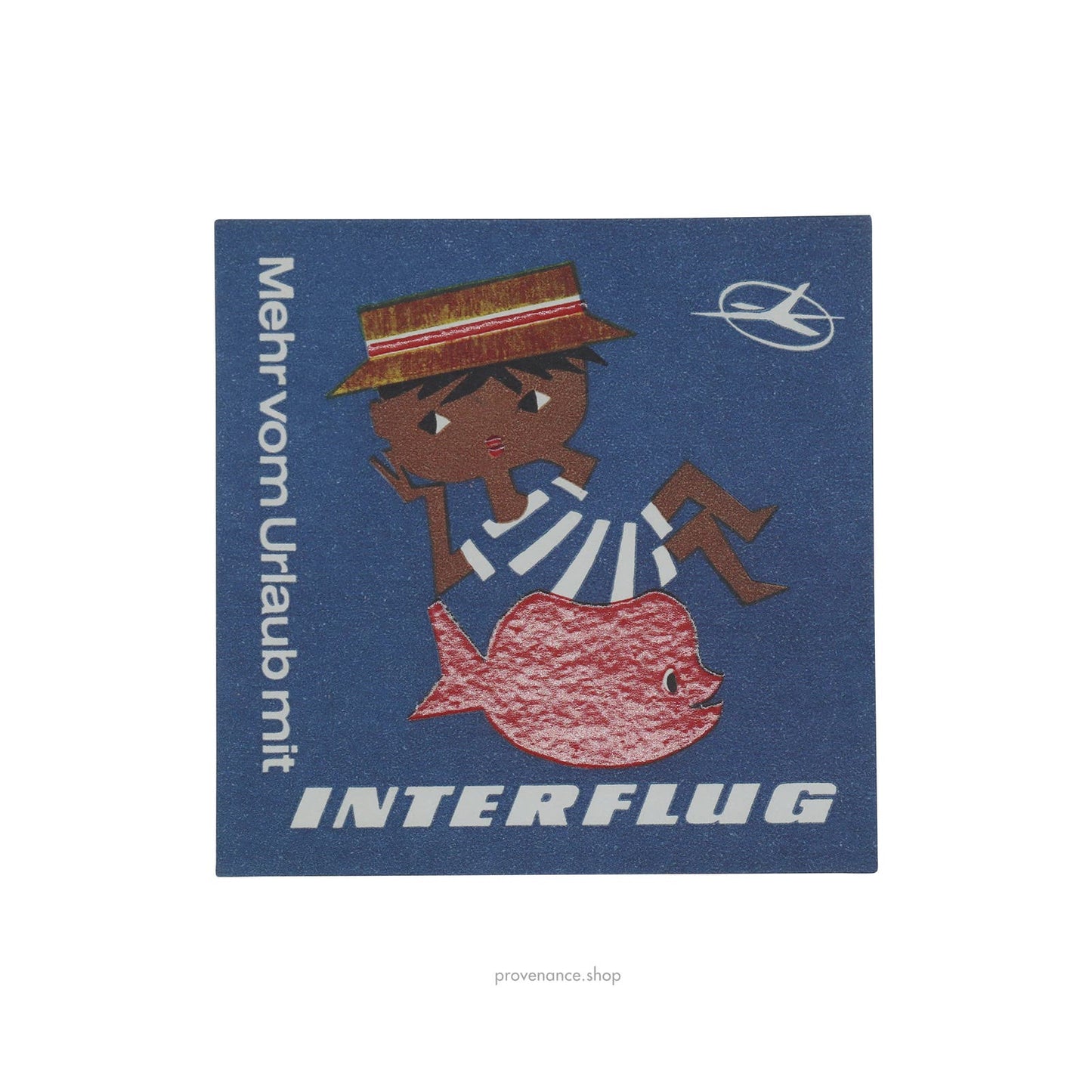 🔴Airline Label Postcard Sticker- INTERFLUG