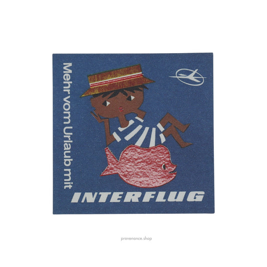 🔴Airline Label Postcard Sticker- INTERFLUG