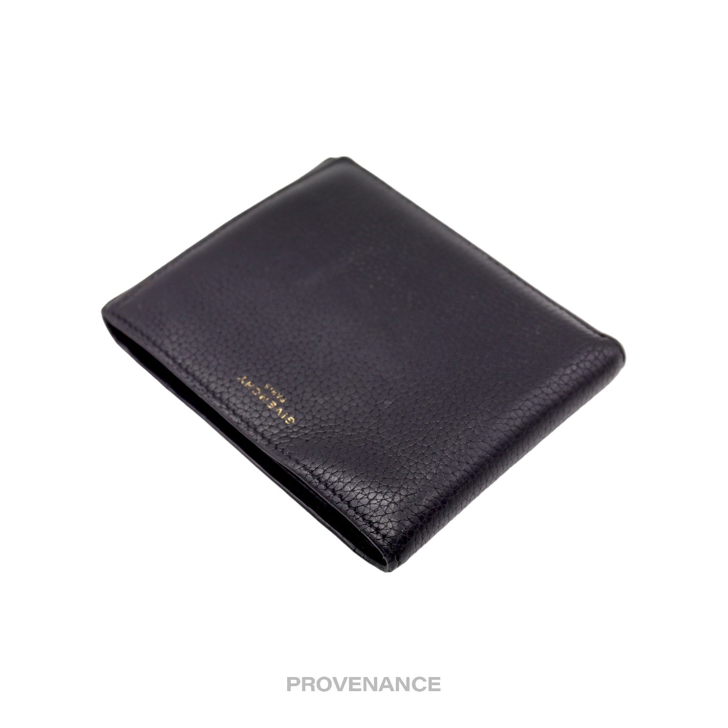 🔴 Givenchy 8CC Logo Bifold Wallet - Black Grained Leather