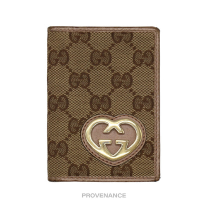 🔴 Gucci GG Canvas Heart Pocket Organizer Wallet - Blush