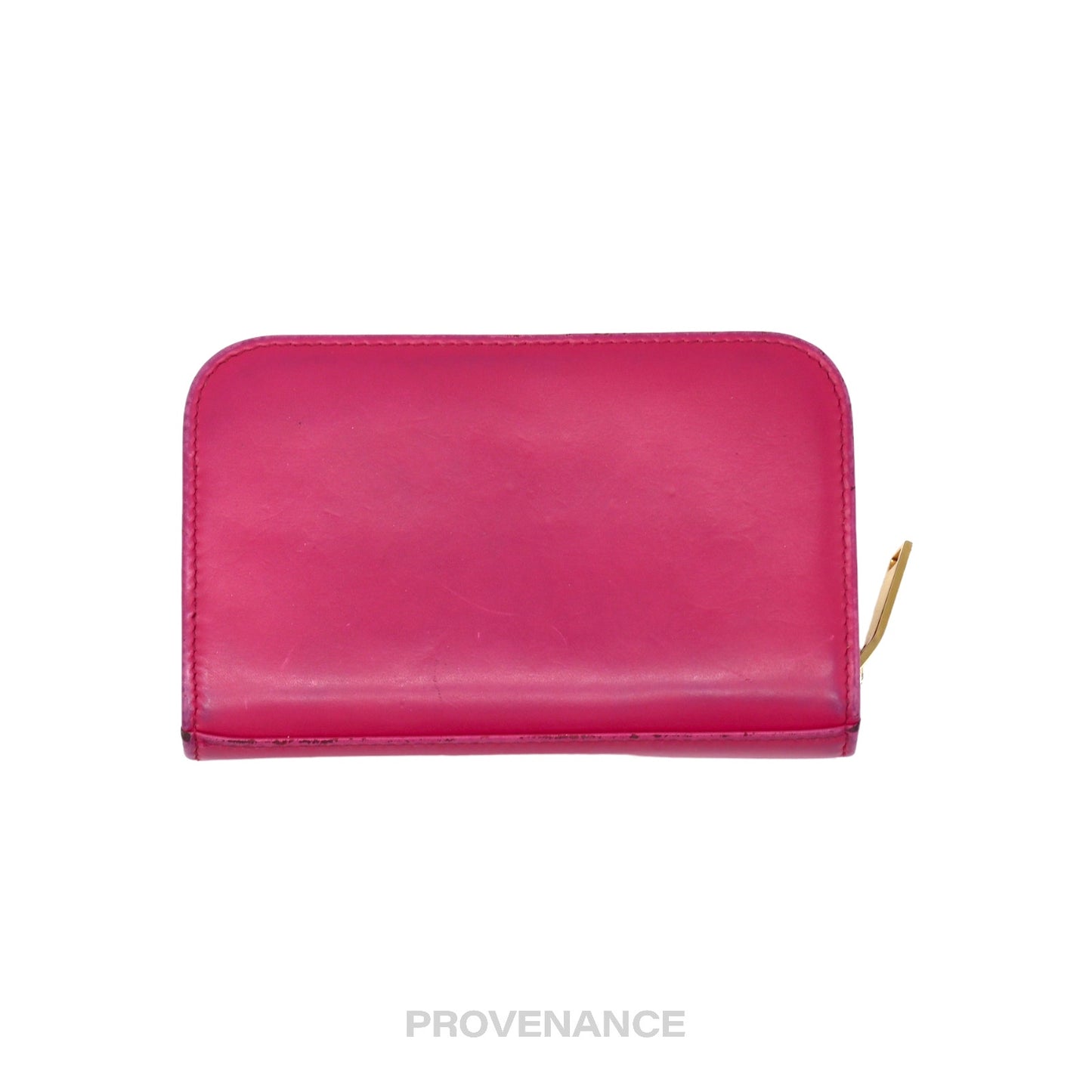 🔴 Saint Laurent Paris SLP Compact Zip Card Wallet - Pink