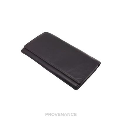 🔴 Saint Laurent Paris SLP Long Pebbled Wallet - Black