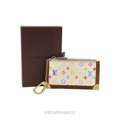 🔴 Louis Vuitton x Takashi Murakami Key Pouch Cles -  White