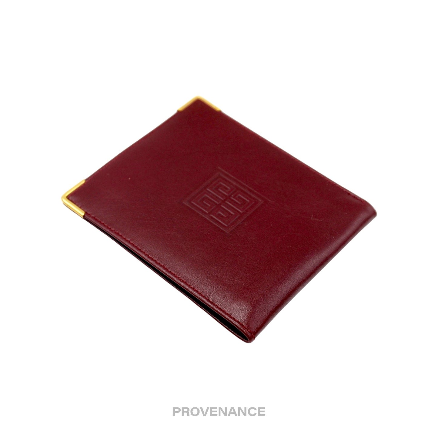 🔴 Givenchy Logo Bifold Wallet - Red Leather