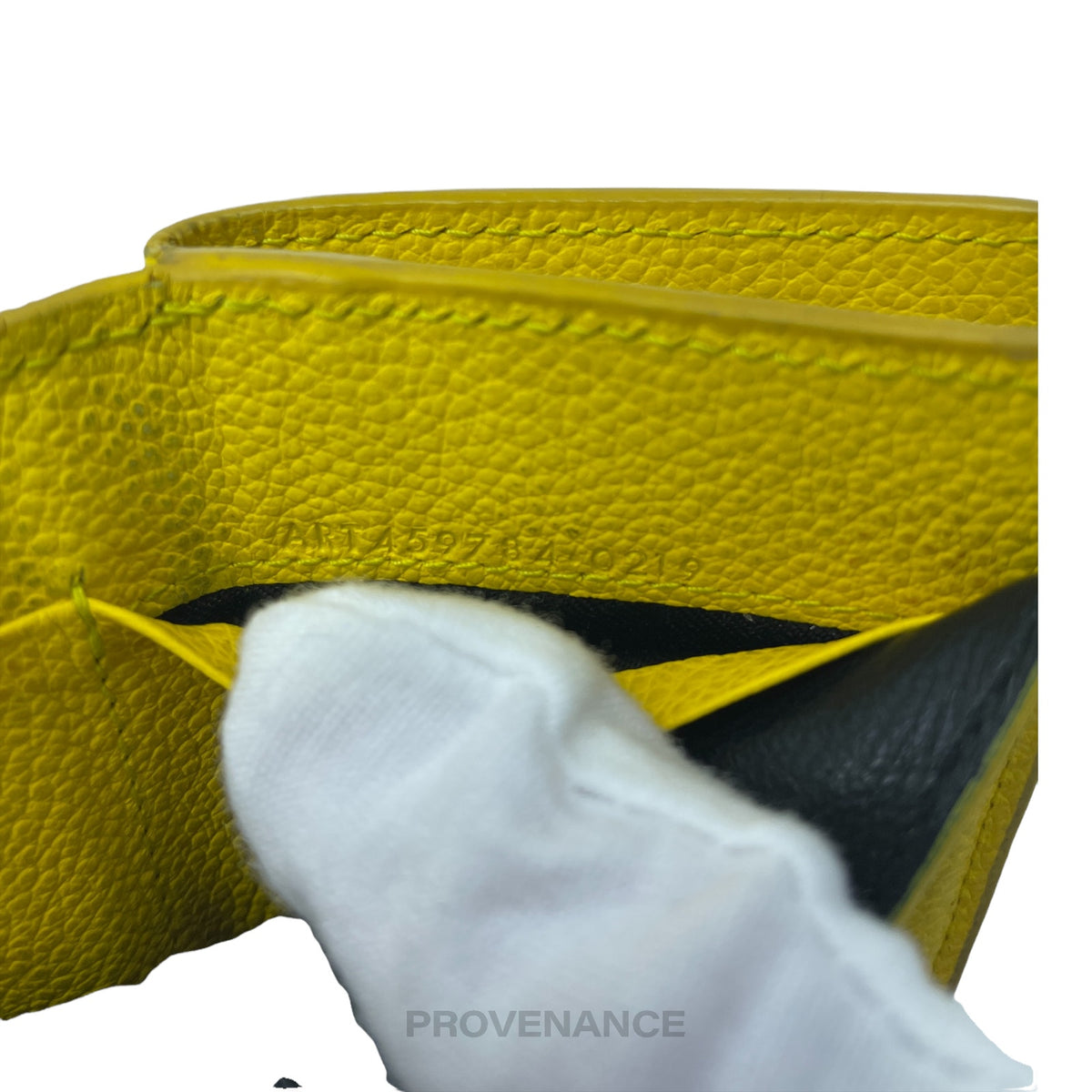 🔴 Saint Laurent Paris SLP Trifold Card Wallet - Yellow Leather