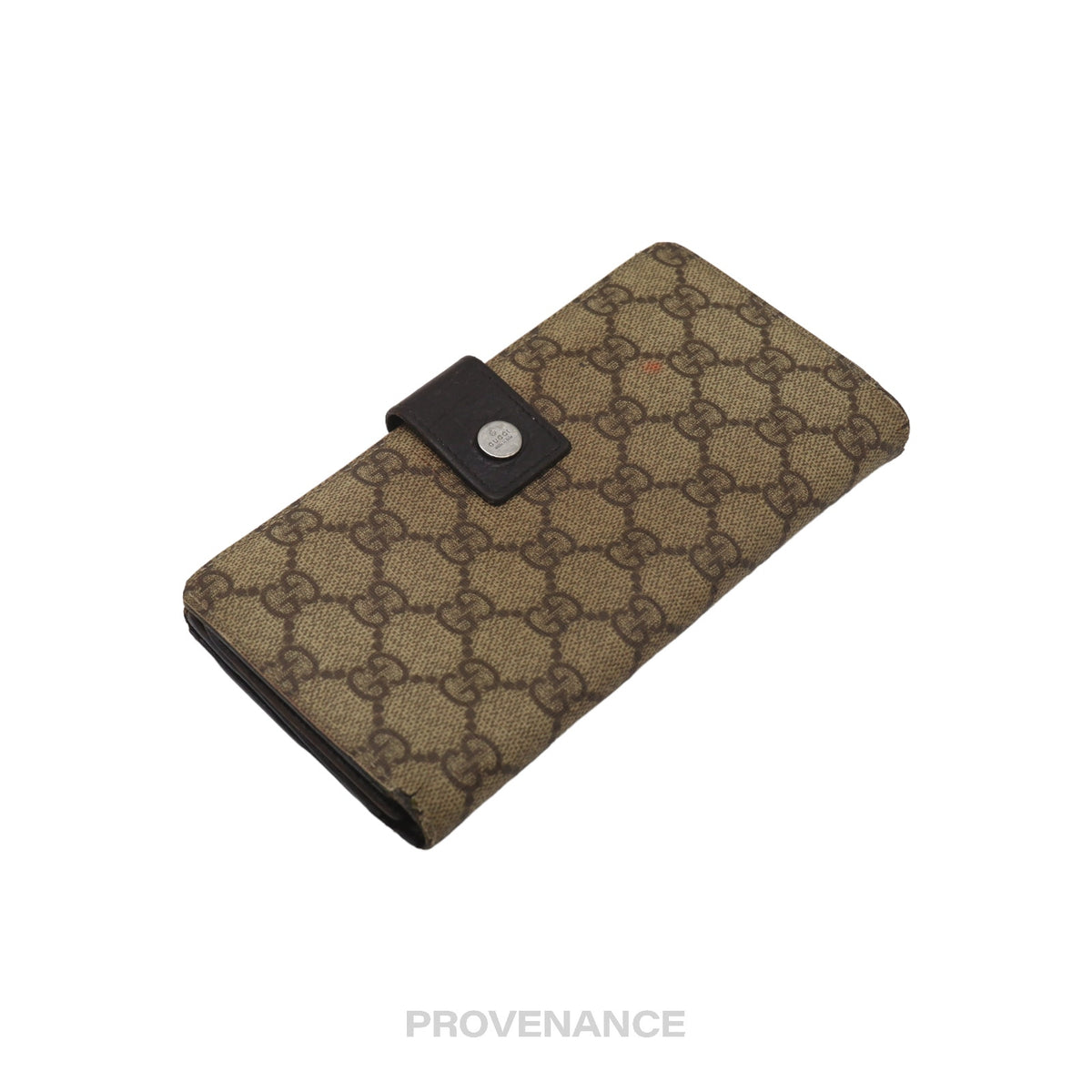 🔴 Gucci Long Wallet - GG Supreme Brown