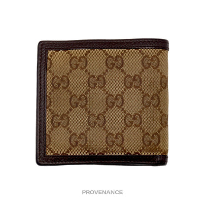 🔴 Gucci GG Canvas Bifold Wallet - Brown