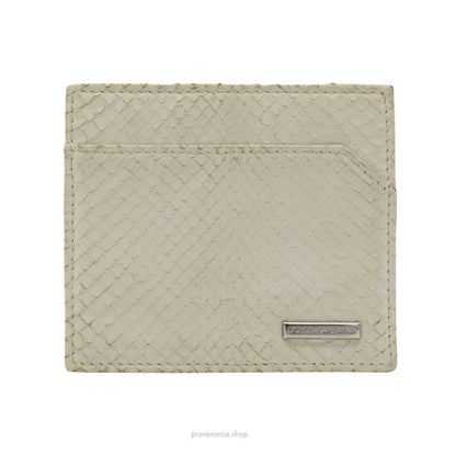 🔴 Dolce & Gabbana Cream Python Card Holder Wallet - Cream