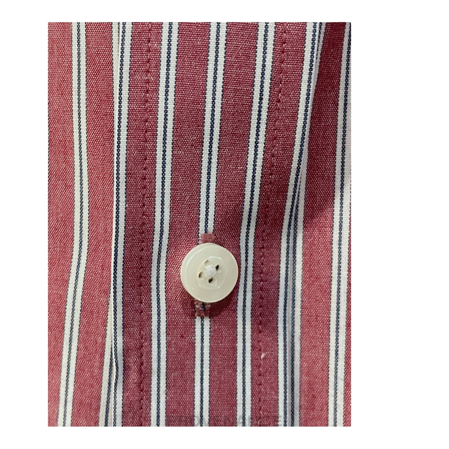 🔴 Balmain Button Down Shirt - Red/White Striped