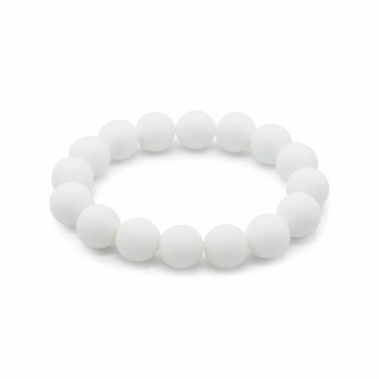 🔴 Bracelet - Matte White Alabaster 12mm.